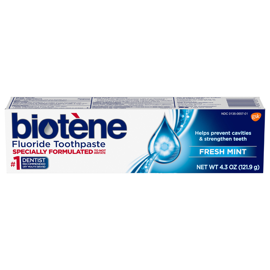 BIOTENE TOOTHPASTE 4.3 OZ FRESH MINT WITH FLUORIDE