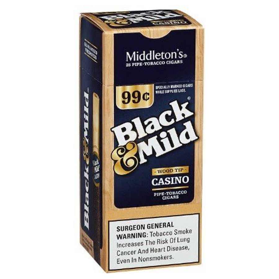 BLACK & MILD CIGARS NICE PRICE CASINO WOOD TIP 1CT