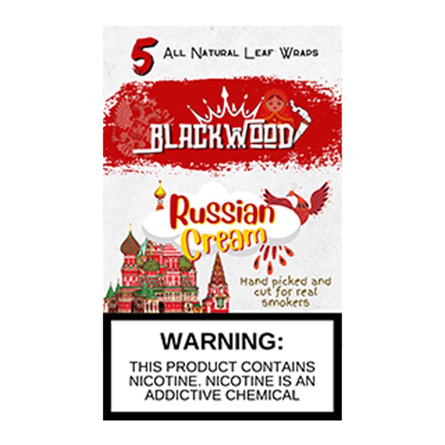 BLACKWOOD 5 ALL NATURAL LEAF WRAPS 5 CT RUSSIAN CREAM