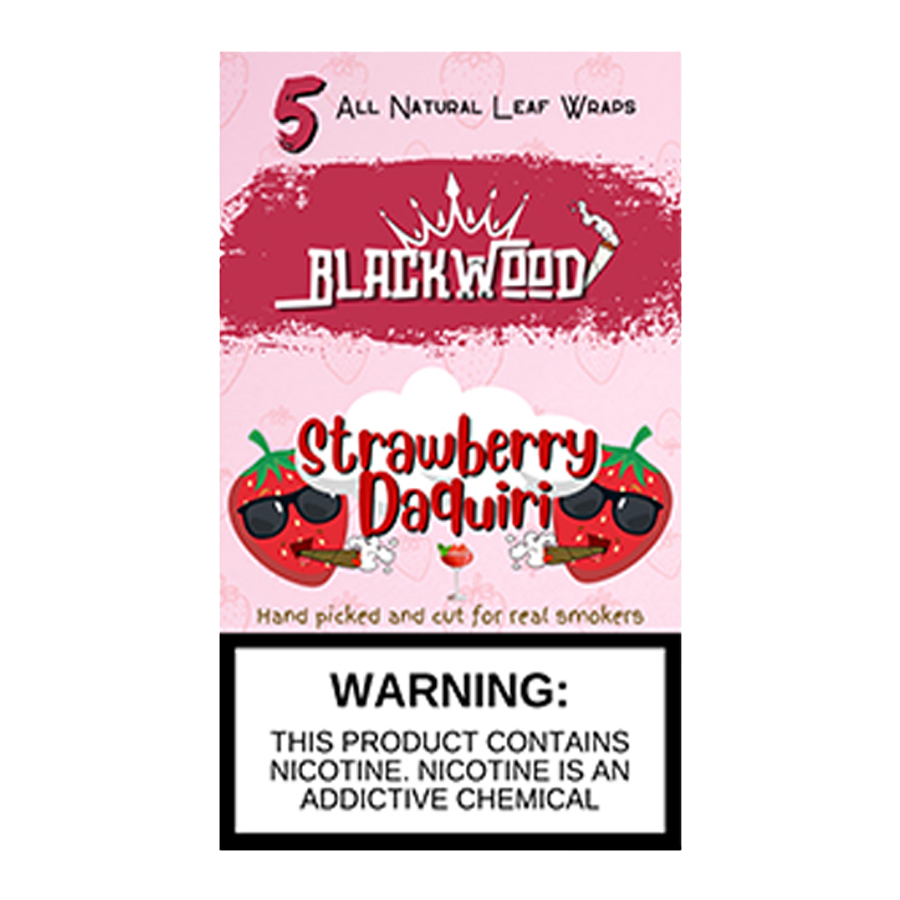 BLACKWOOD 5 ALL NATURAL LEAF WRAPS 5 CT STRAWBERRY DAQUIRI