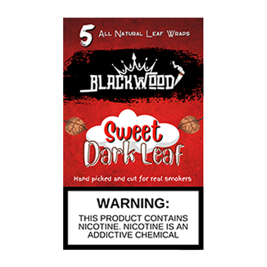 BLACKWOOD 5 ALL NATURAL LEAF WRAPS 5 CT SWEET DARK LEAF