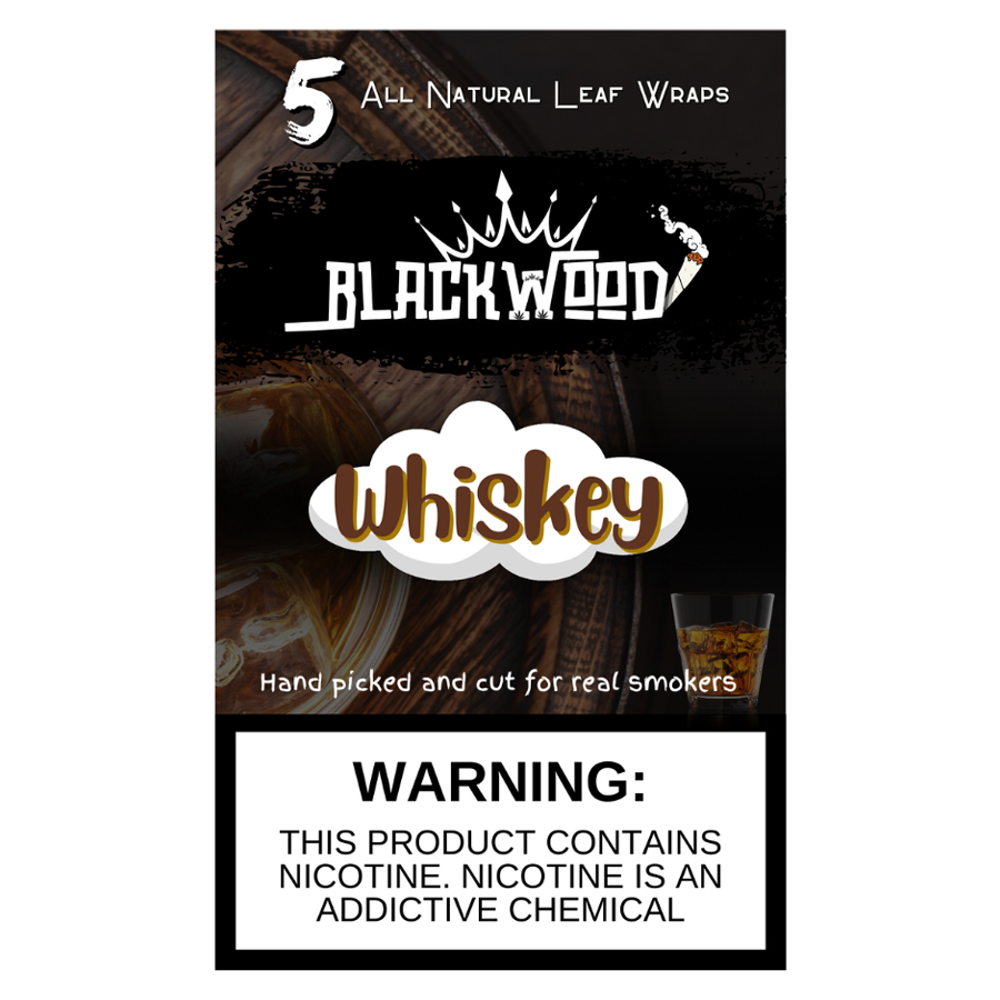 BLACKWOOD 5 ALL NATURAL LEAF WRAPS 5 CT WHISKEY