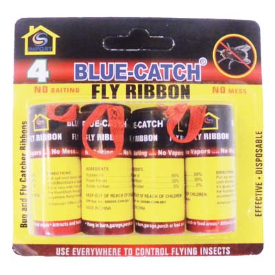 BLUE CATCH FLY RIBBON 4 PK BUG & FLY CATCHER