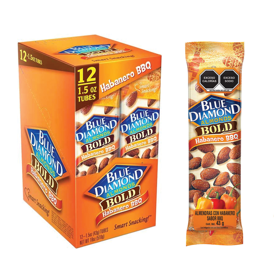 BLUE DIAMOND ALMONDS 1.5 OZ HABANERO BBQ
