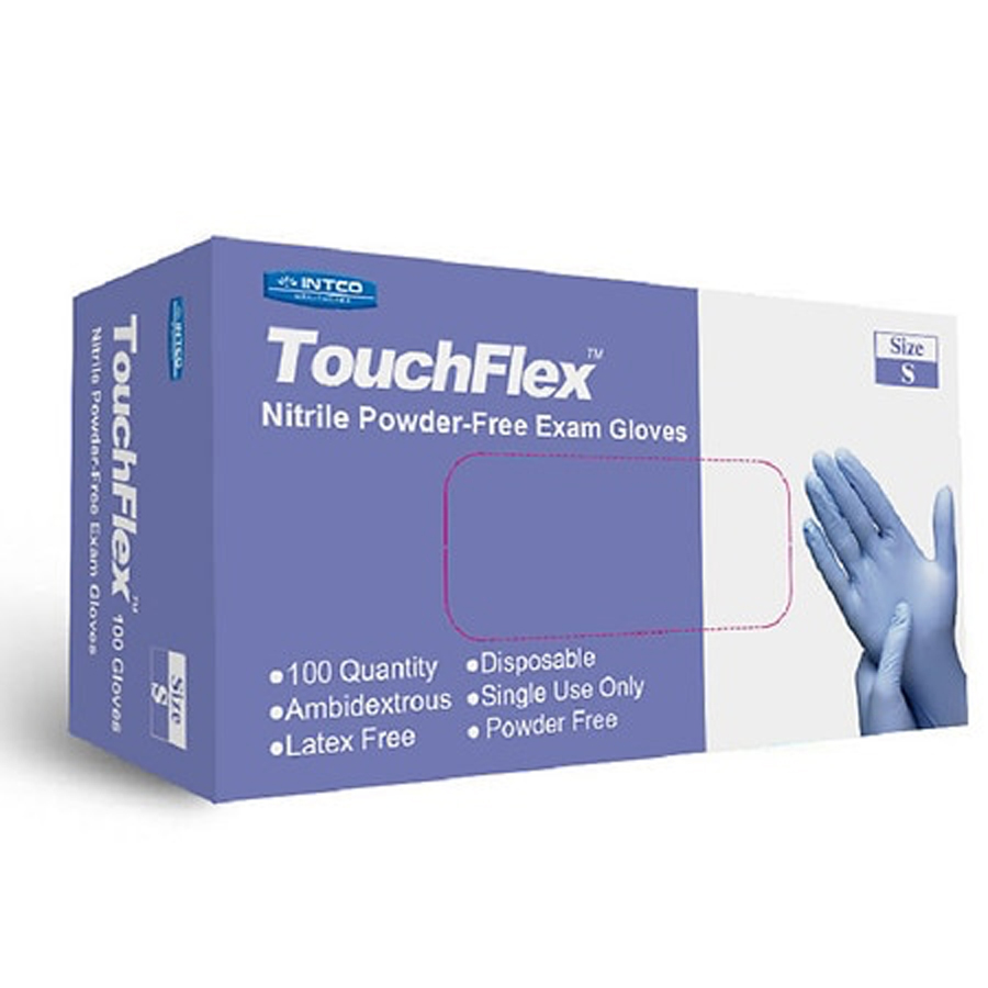 BLUE NITRILE EXAM GLOVES SMALL 10/100