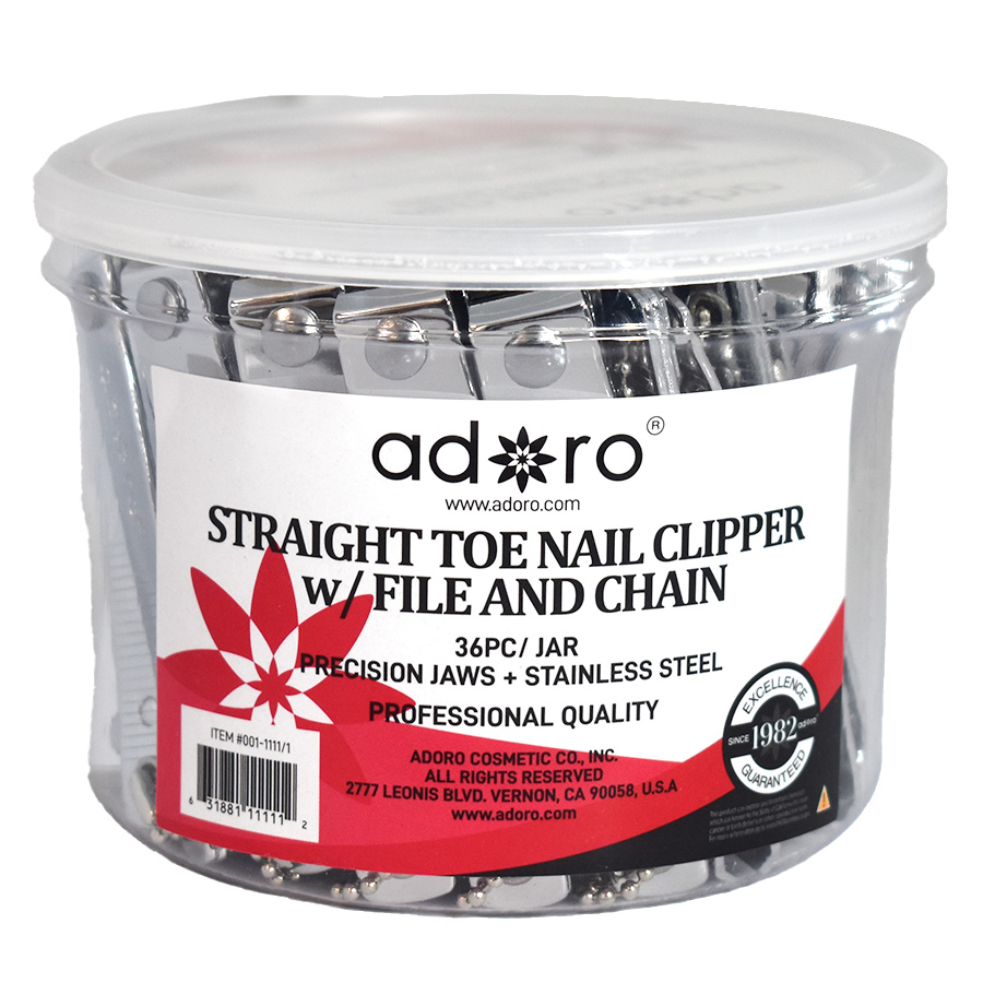 ADORO NAIL CLIPPER 1 CT STRAIGHT TOE NAIL JAR