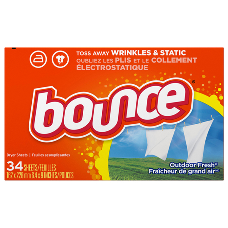 BOUNCE DRYER SHEET 34 CT OUTDOOR FRESH SCENT