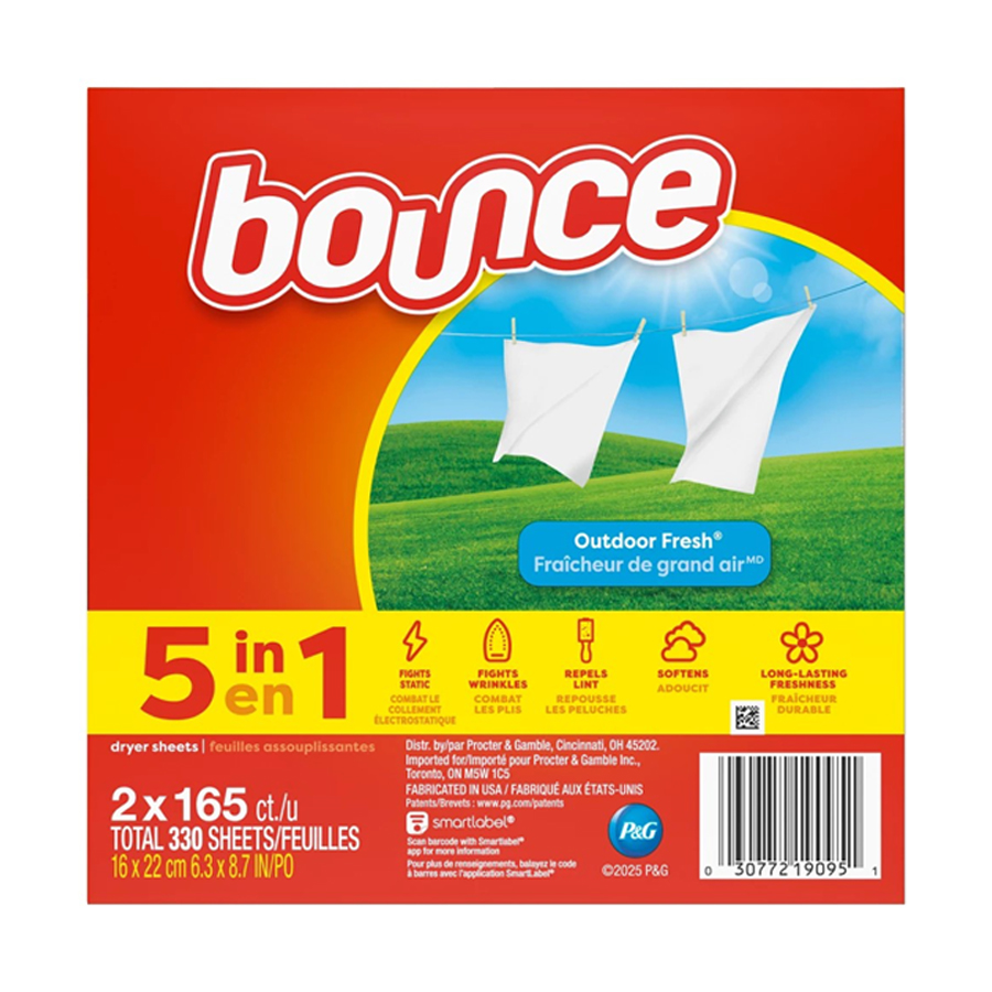 BOUNCE DRYER SHEETS 330 CT OUTDOOR FRESH