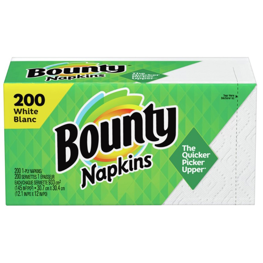 BOUNTY NAPKINS 200 CT 1 PLY WHITE BLANC