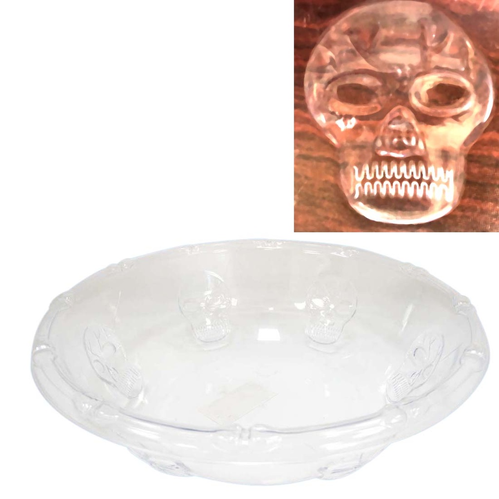 BOWL 12 X 3.5 IN CRYSTAL PLASTIC HALLOWEEN DESIGN