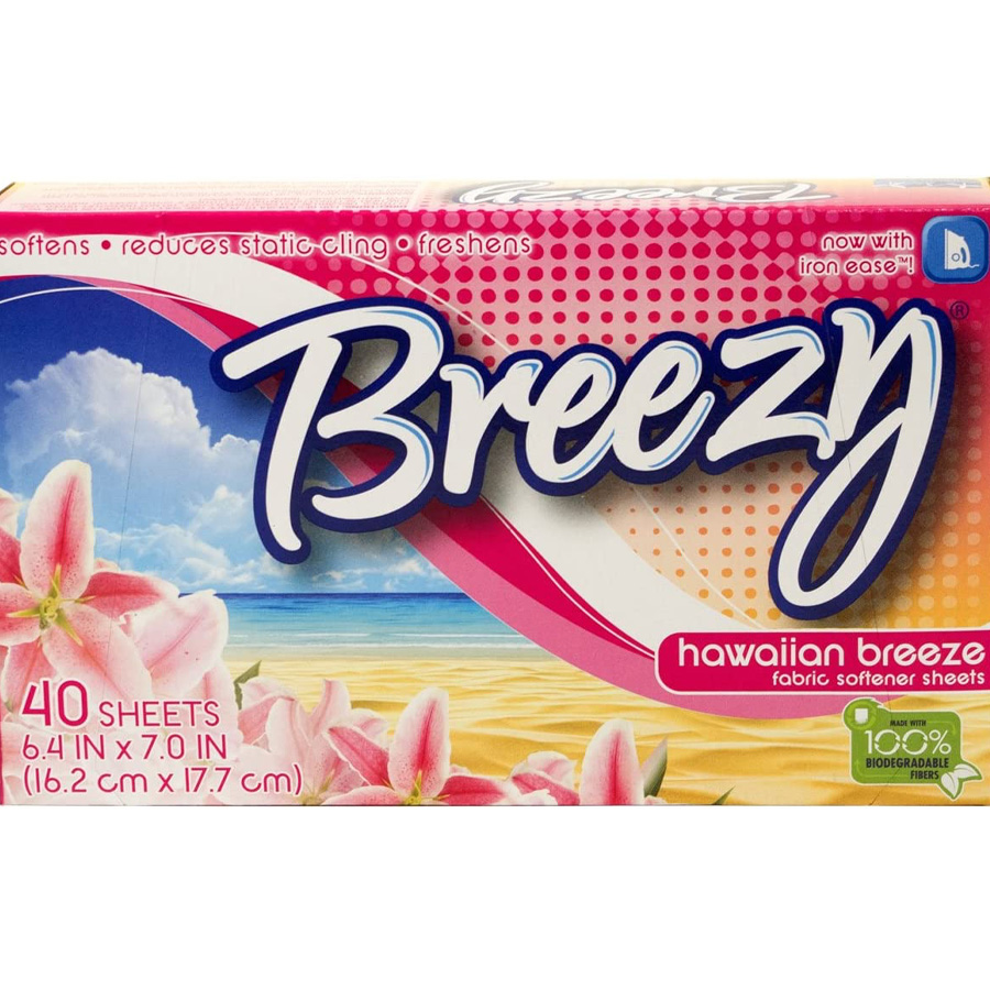 BREEZY DRYER SHEETS 40 CT HAWAIIAN BREEZE