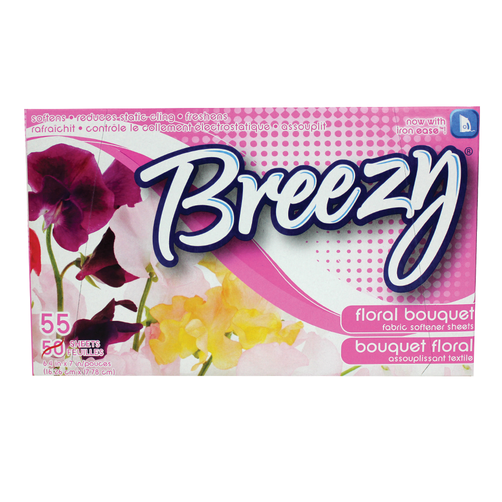 BREEZY DRYER SHEETS 55 CT FLORAL BOUQUET