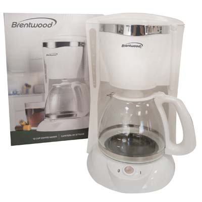BRENTWOOD COFFEE MAKER 12 CUP WHITE ETL LISTED