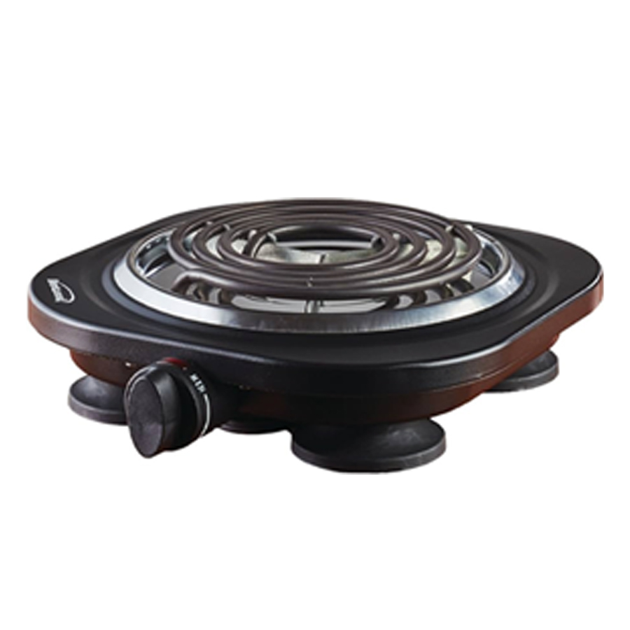 BRENTWOOD SINGLE BURNER 1000 WATT BLACK SINGLE SQUARE ETL APPROVED