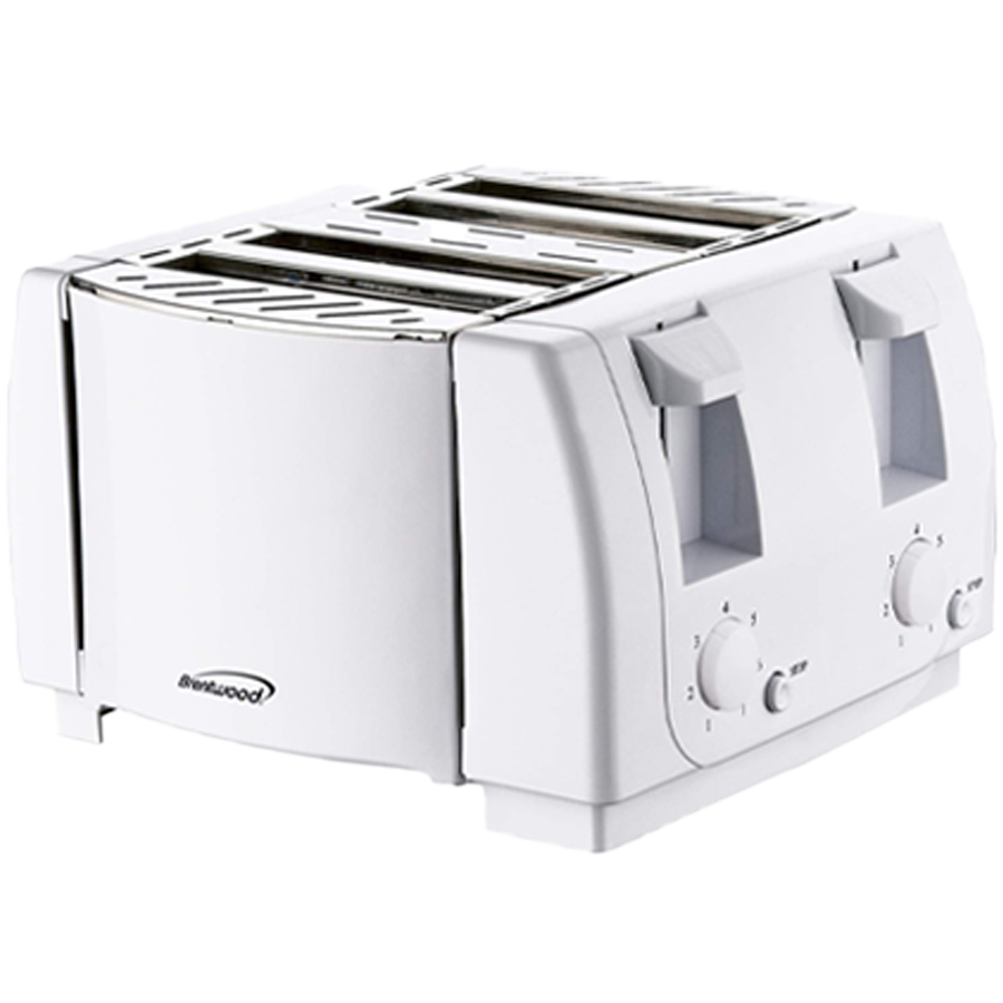 BRENTWOOD TOASTER 1 CT 4 SLICE WHITE COOL TOUCH