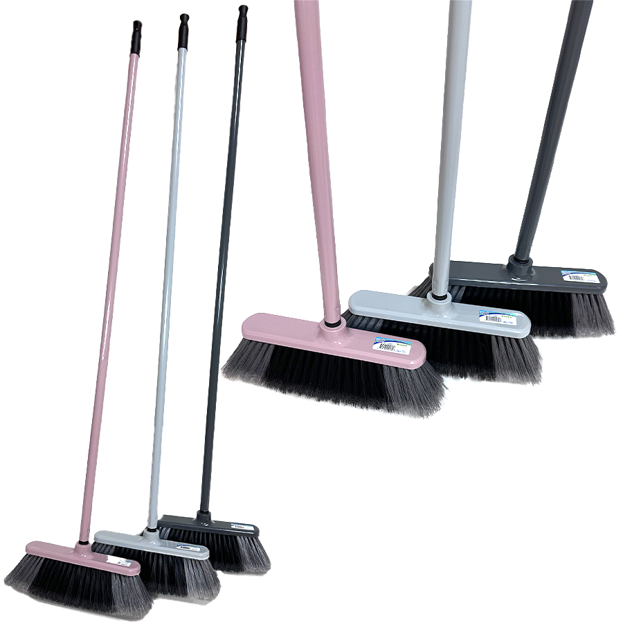 BROOM 47 IN WITH METAL HANDLE ASSORTED COLORS 12.25X2.75 X3 IN