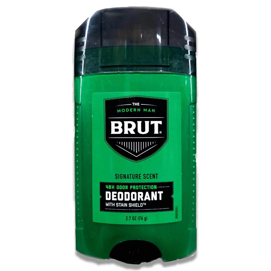 BRUT DEO STICK 2.7 OZ OVAL SOLID WITH STAIN SHIELD