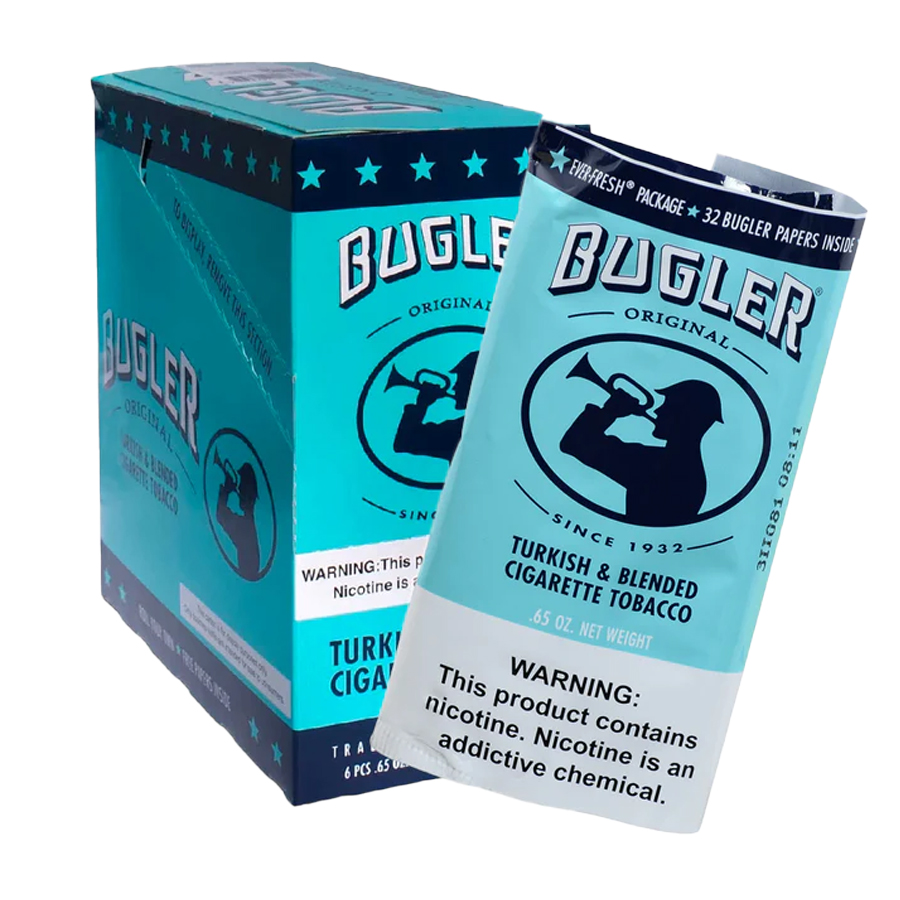 BUGLER CIGAETTE TOBACCO POUCHES 1 CT ORIGINAL TURKISH BLEND
