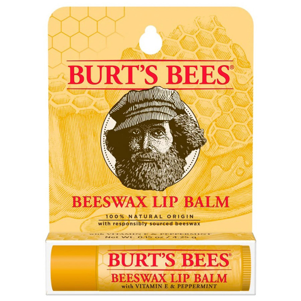 BURT'S BEES LIP MOISTURIZER 6 CT BEEZWAX PEPPERMINT VIT E