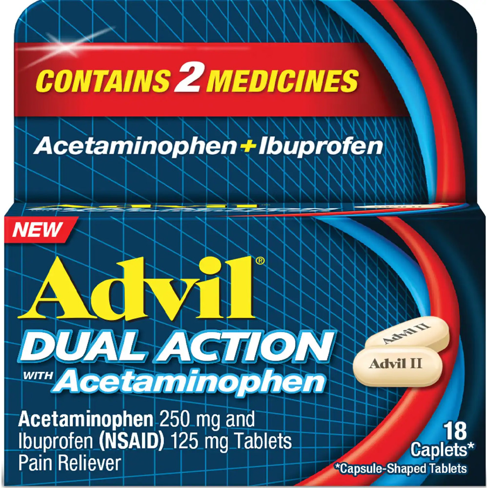 ADVIL CAPLETS 18 CT DUAL ACTION