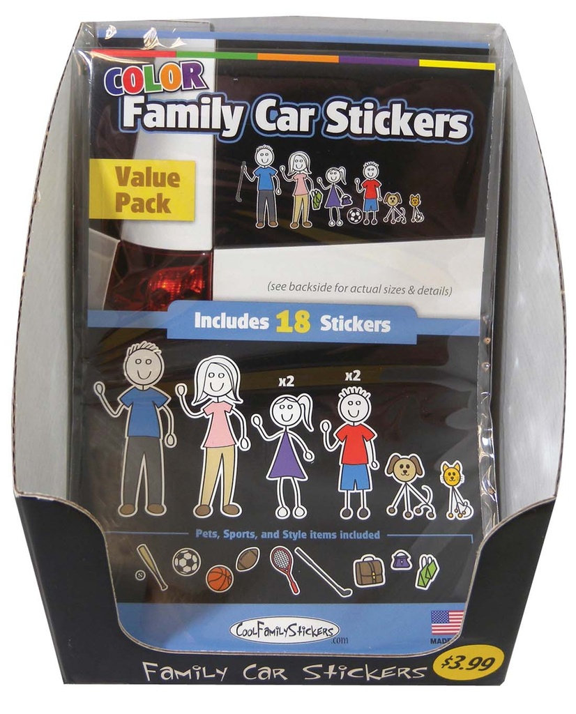 CAR STICKERS 18 CT FAMILY