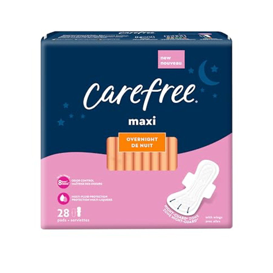 CAREEFREE MAXI 28 CT OVERNIGHT WITH WINGS