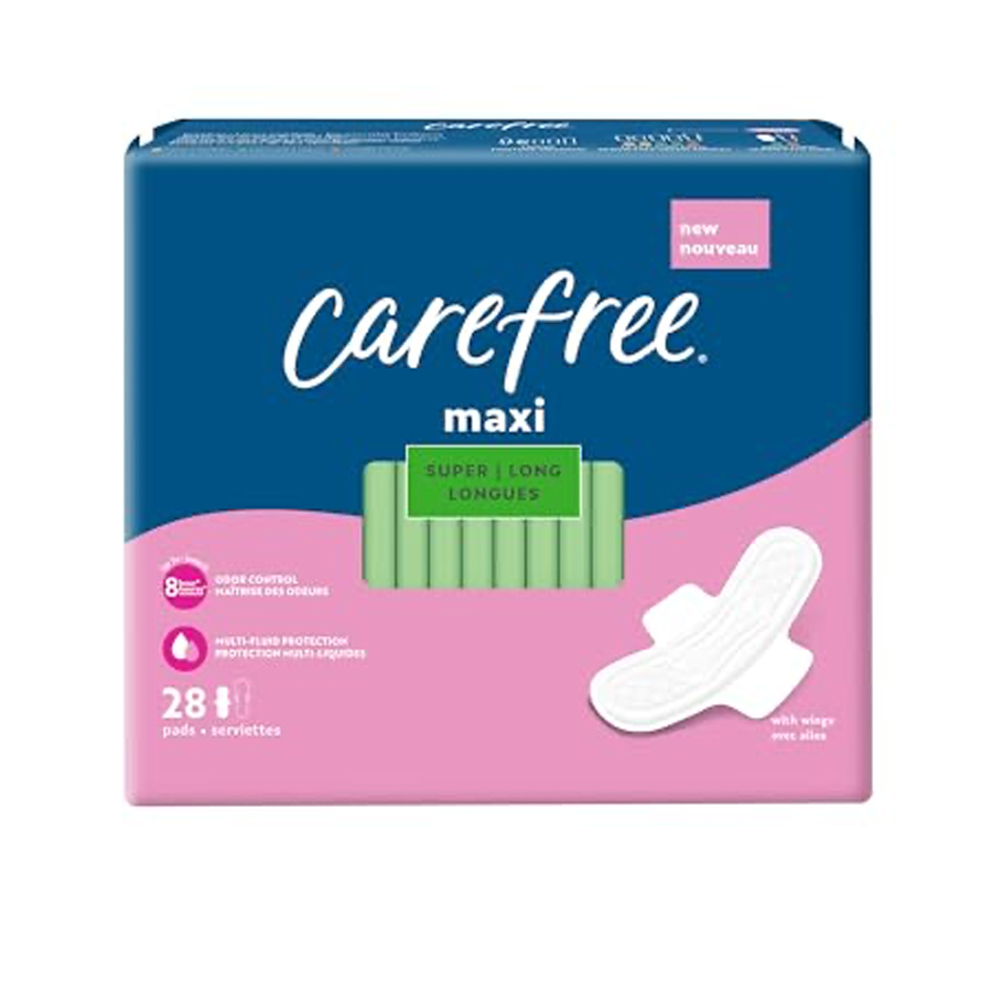 CAREFREE MAXI 28 CT SUPER LONG WITH WINGS