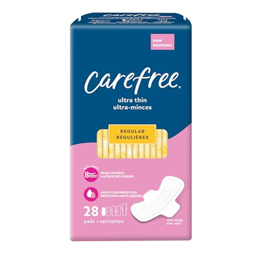 CAREFREE PANTILINERS 28 CT ULTRA THIN REGULAR WITH WINGS