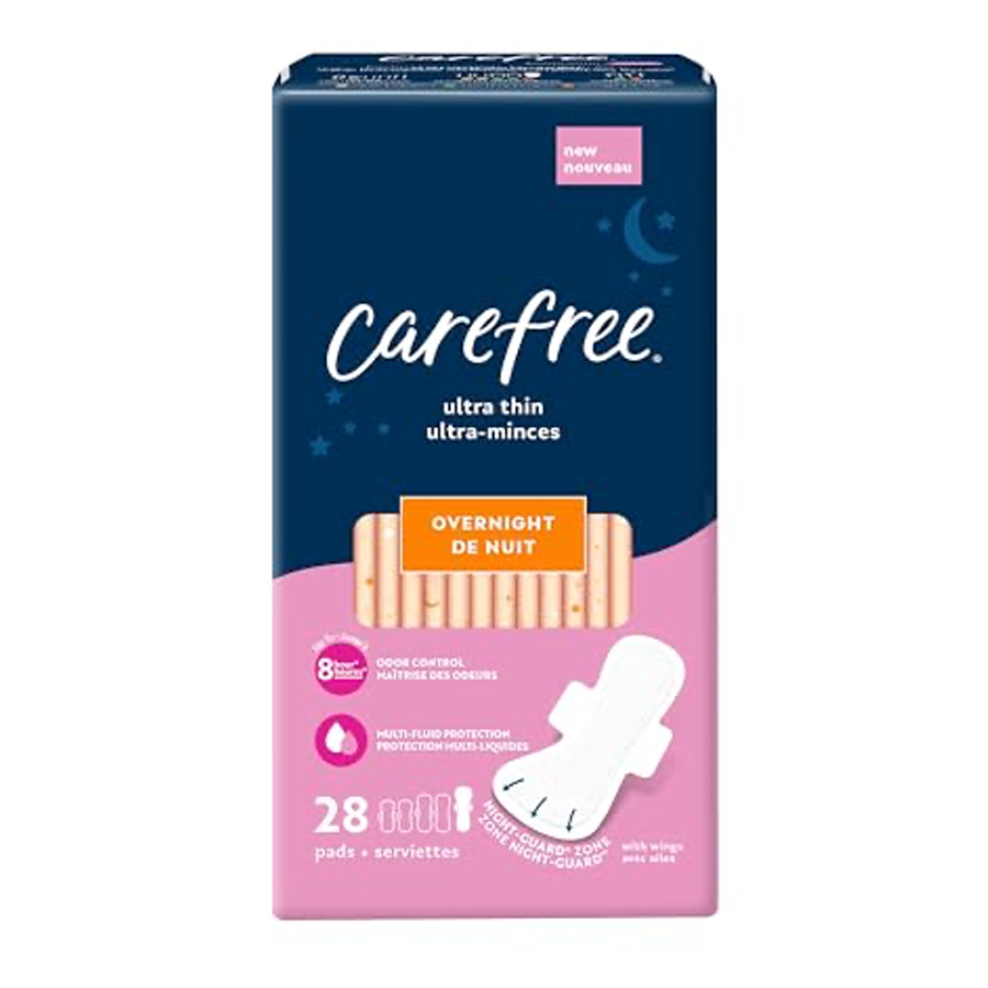 CAREFREE ULTRA THIN 28 CT OVERNIGHT WITH WINGS