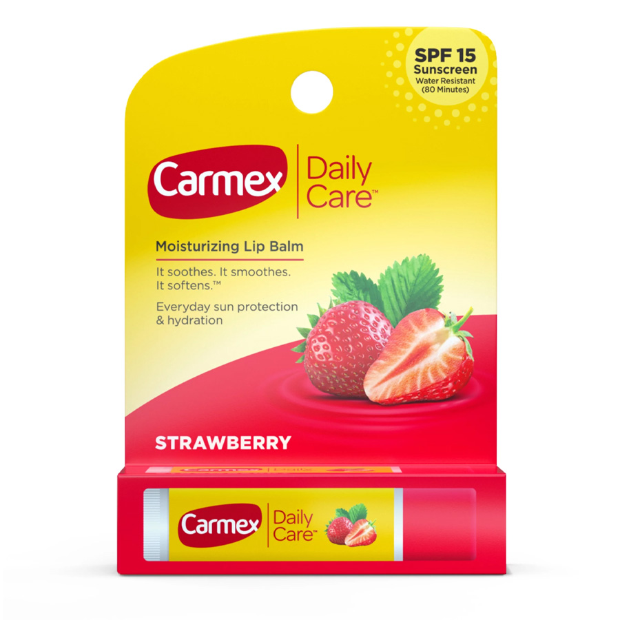 CARMEX LIP BALM 0.15 OZ MOISTURIZING DAILY CARE STRAWBERRY