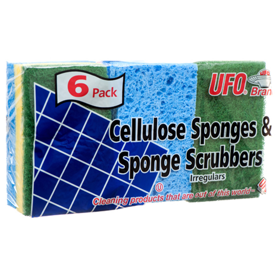 CELLULOSE SPONGE SCRUBBER 6 PK