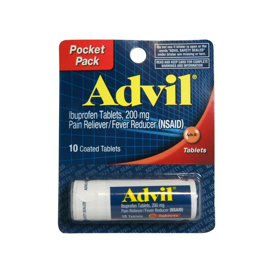 ADVIL PAIN RELEIF 10 CT TABLETS VIAL TUBES