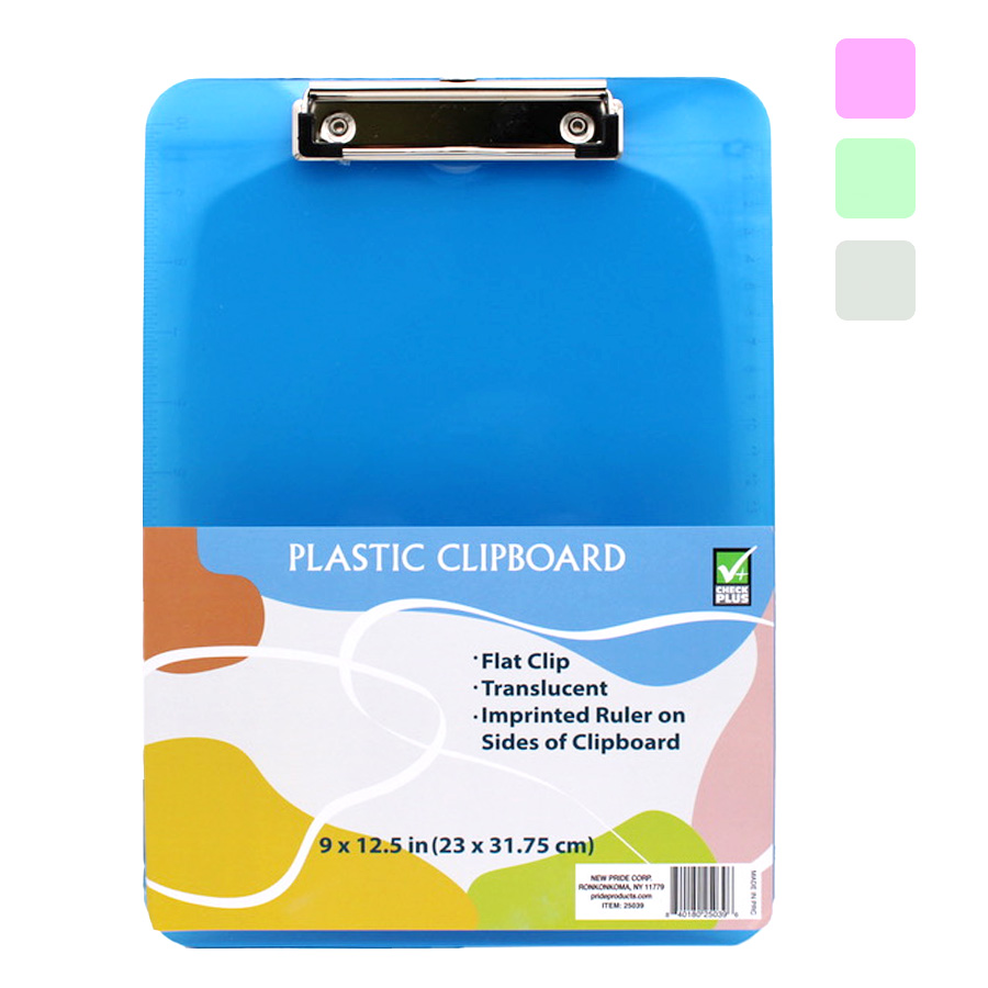 CHECK CLIP BOARD 9 X 12.5 IN CLEAR PLASTIC