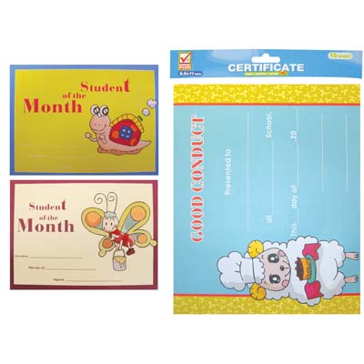 CHECK PLUS CERTIFICATE SHEETS 15 SHEET 8.5 X 11 IN STUDENT OF THE MONTH CERTIFICATE