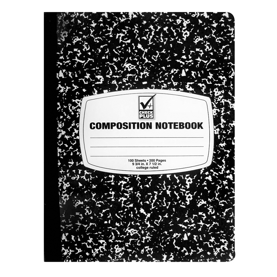 CHECK PLUS COMPOSITION NOTEBOOK 100 SHEET 9.5 X 7.5 IN COLLEGE RULE