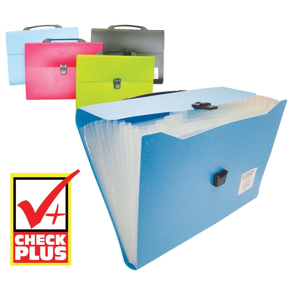 CHECK PLUS FILE HOLDER 13 X 9.5 IN POLY PRINTED ASSORTED COLORS
