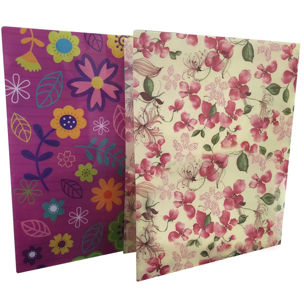 CHECK PLUS FOLDER ASTD FLORAL DESIGNS 2 POCKETS