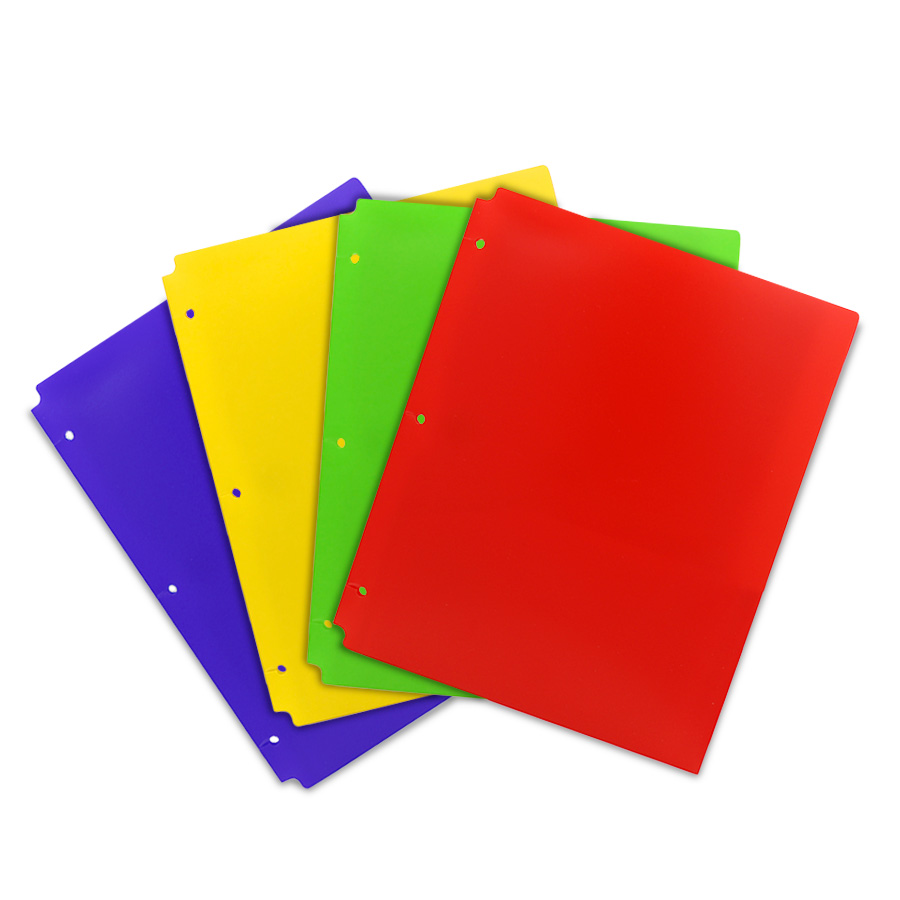 CHECK PLUS POLY PORTFOLIO MATT 9.5 X 11.5 IN 2 POCKET 4 ASSORTED COLORS