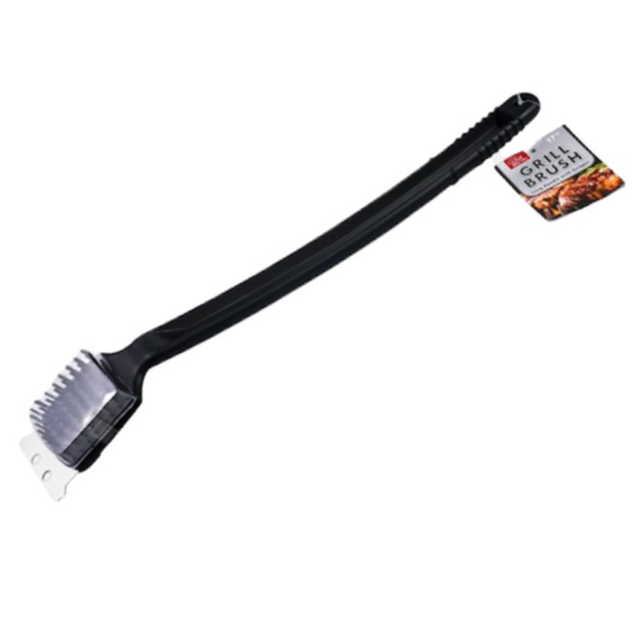 CHEF VALLEY BBQ BRUSH 1 CT STEEL WIRE WITH LONG HANDLE