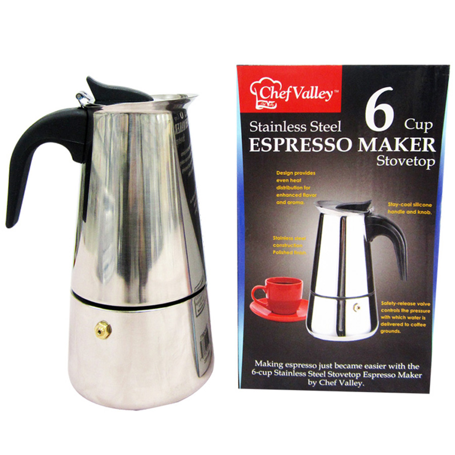 CHEF VALLEY COFFEE MAKER 1 CT 6 CUPS STAINLESS STEEL