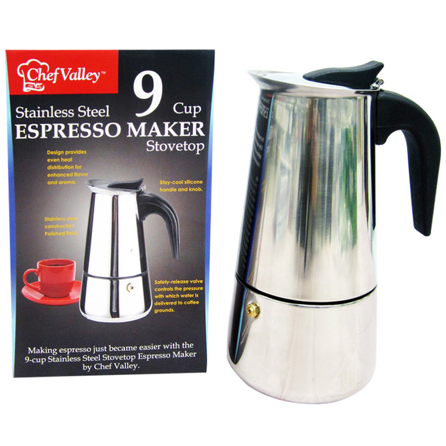 CHEF VALLEY COFFEE MAKER 1 CT 9 CUPS STAINLESS STEEL