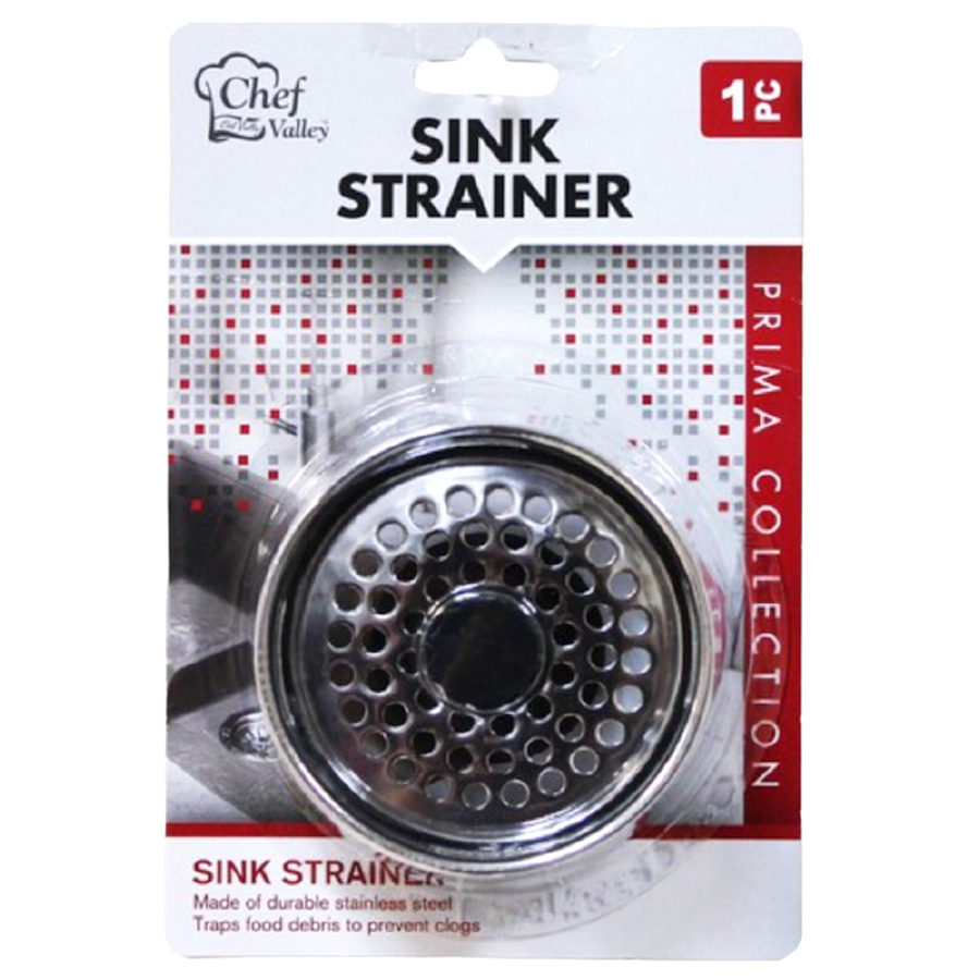 CHEF VALLEY SINK STRAINER 1 CT STAINLESS STEEL