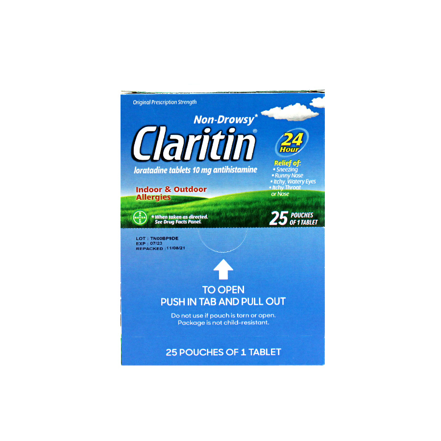 CLARITIN ALLERGY RELIEF 25 X 1 CT TABS BOX