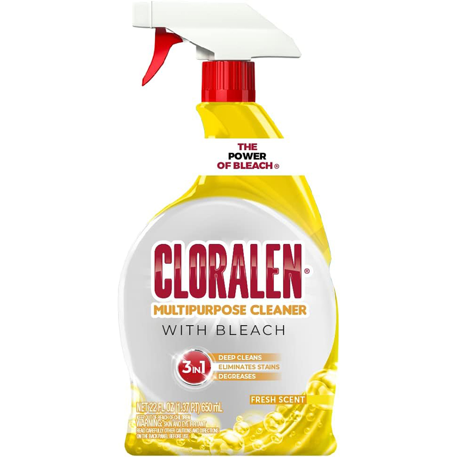 CLORALEN MULTIPURPOSE CLEANER 22 OZ WITH BLEACH 3 IN 1 FRESH SCENT