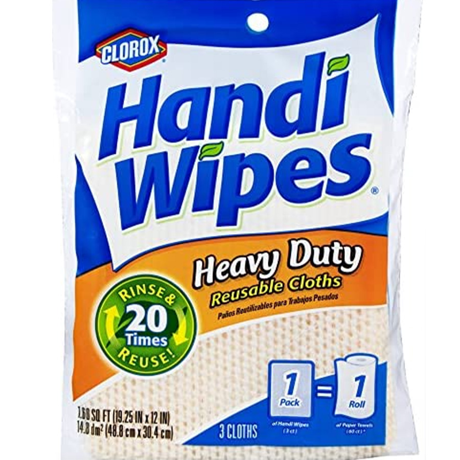 CLOROX HANDI WIPES 3 CT HEAVY DUTY REUSABLE CLOTH