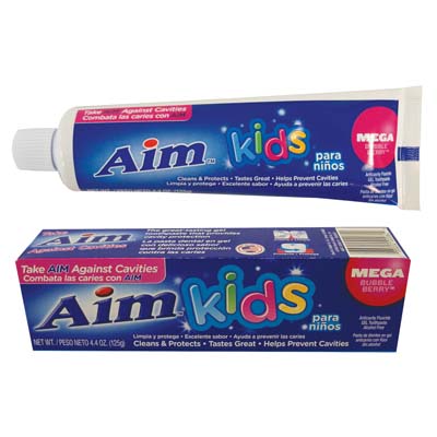 AIM TOOTHPASTE 4.4 OZ MEGA BUBBLE BERRY GEL FOR KIDS
