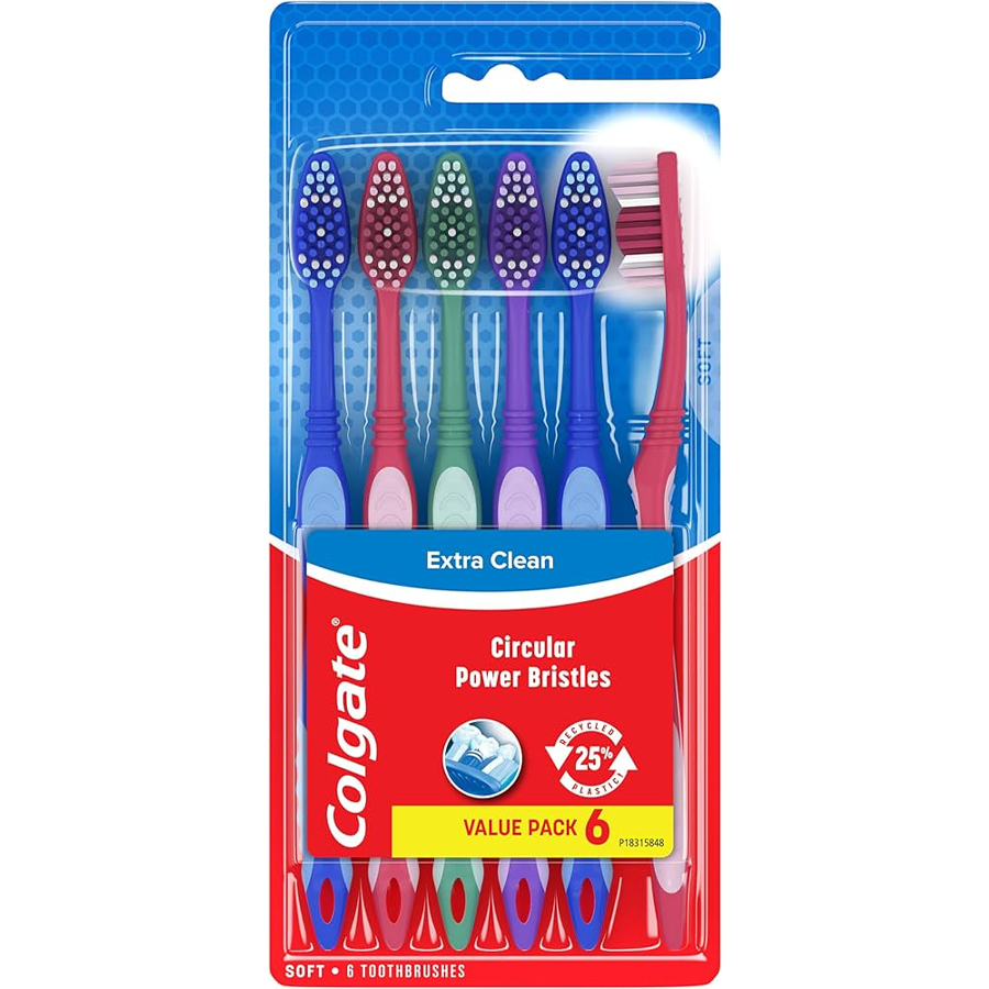 COLGATE TOOTHBRUSH 6 CT EXTRA CLEAN