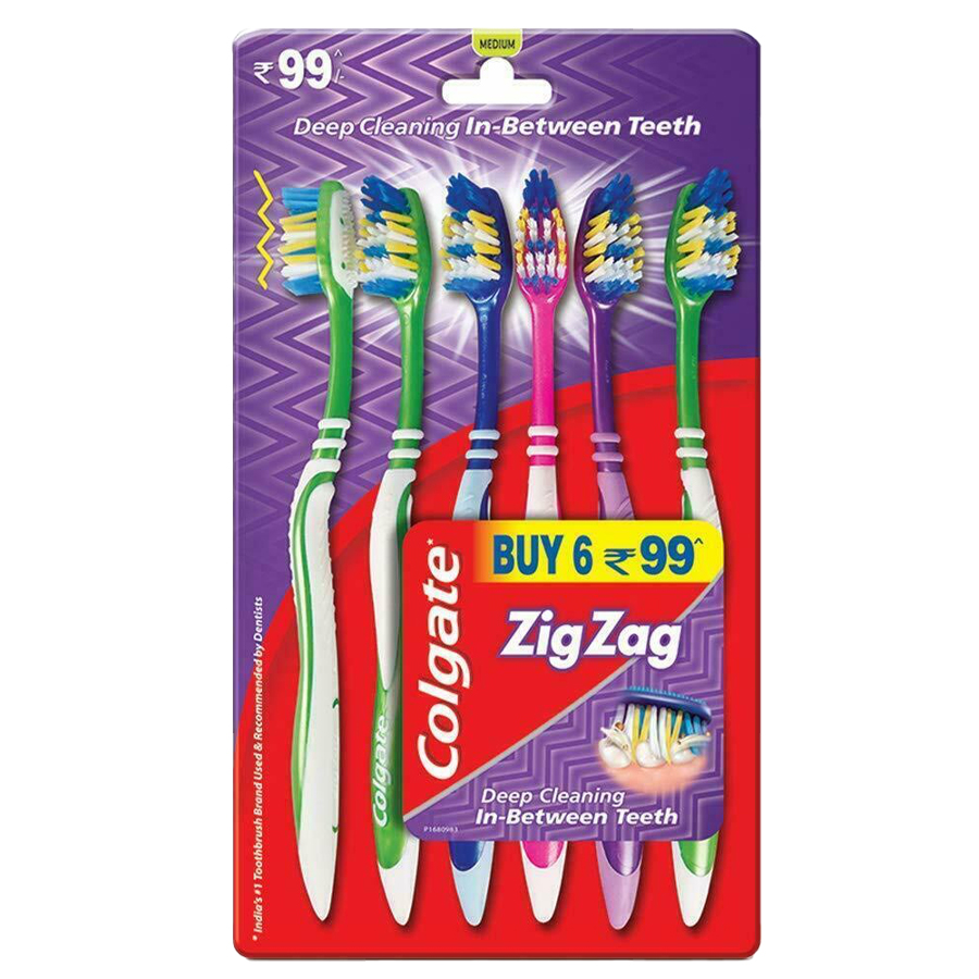 COLGATE TOOTHBRUSH 6 CT ZIGZAG DEEP CLEAN