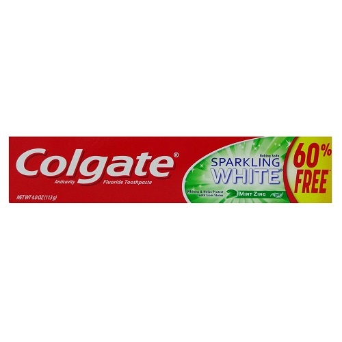 COLGATE TOOTHPASTE 2.5 OZ +1.5 OZ SPRK WHITE MINT + 60% FREE