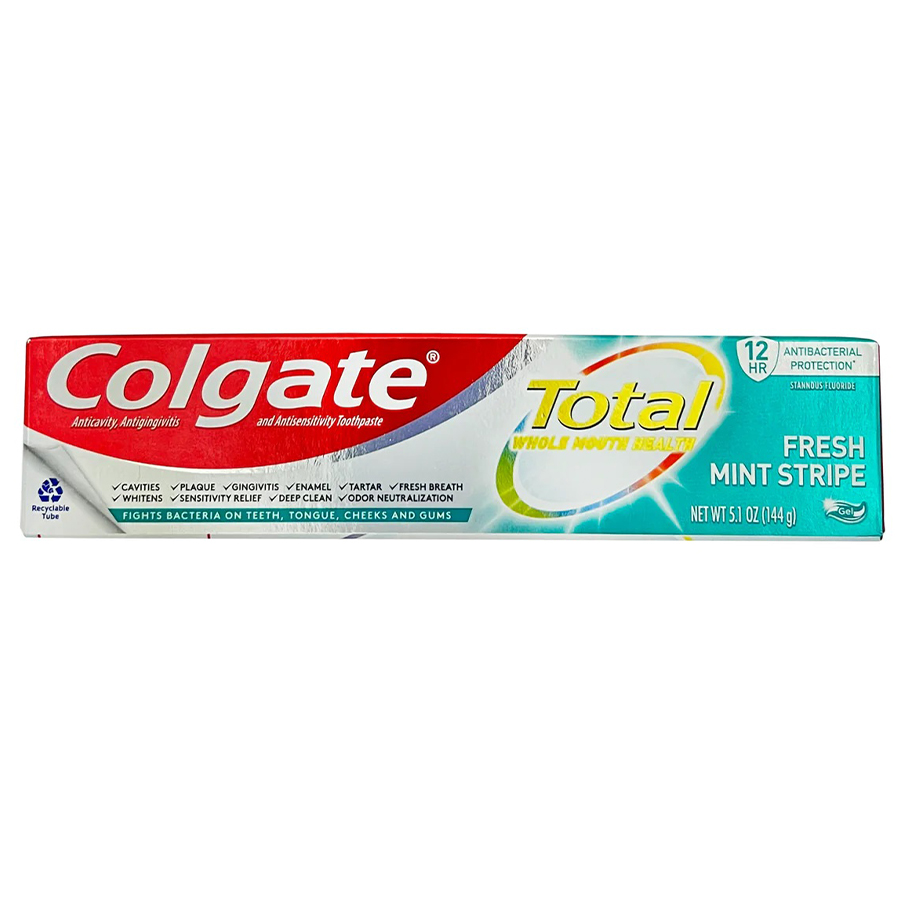 COLGATE TOOTHPASTE 5.1 OZ TOTAL FRESH MINT STRIPE GEL